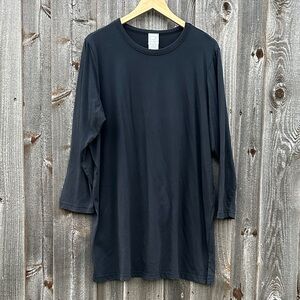 Roaman's Black Boatneck Tunic with Side Slits